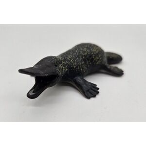 Outback Steakhouse Platypus Figurine Black Yellow Speckled Promotional Toy 3.75"